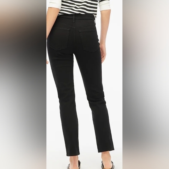 J. Crew Essential Straight Jean In All Day Stretch Black Size 32 Petite - Picture 9 of 14